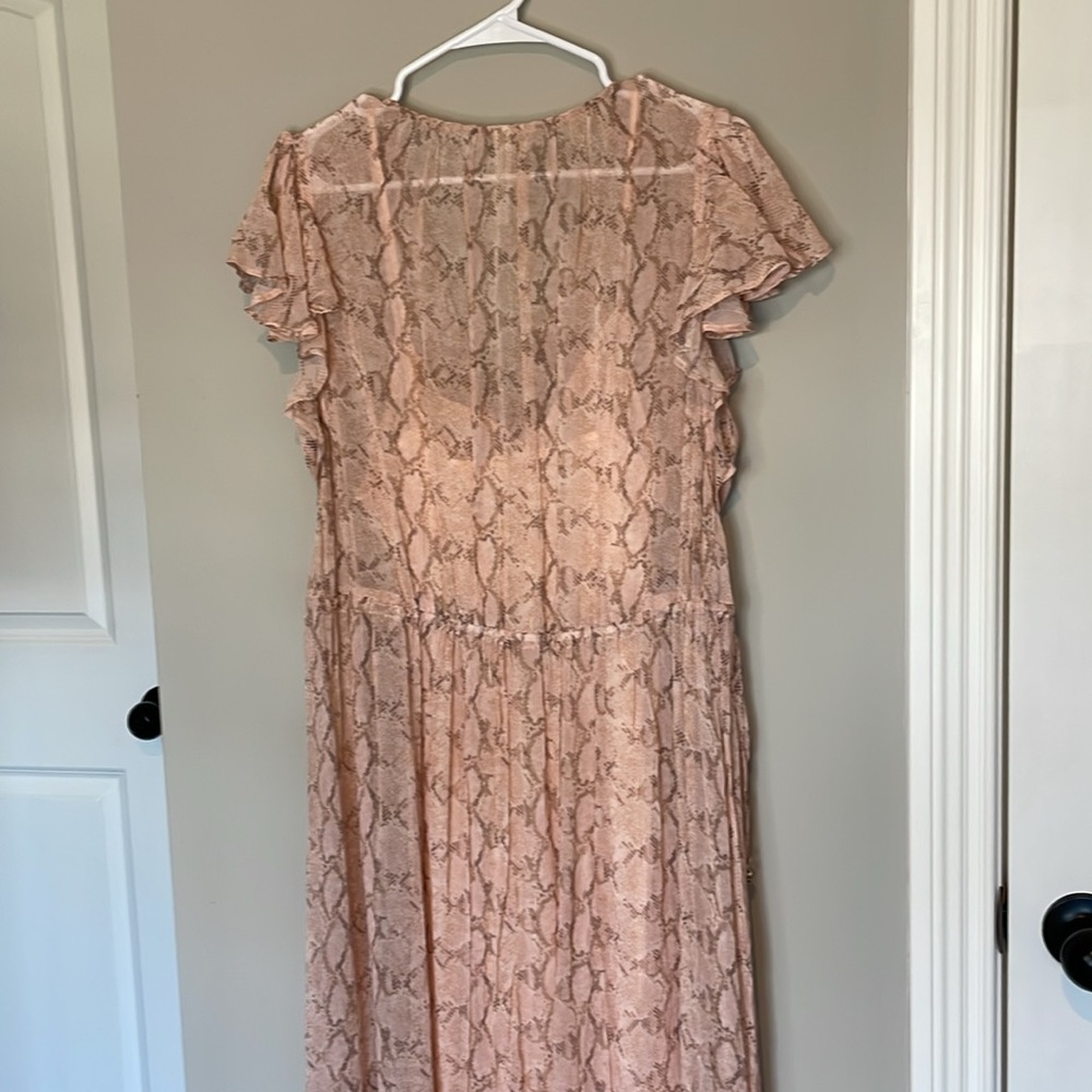 Anthropologie Midi V-Neck Flutter Sleeve Dress Size Medium - Picture 11 of 16